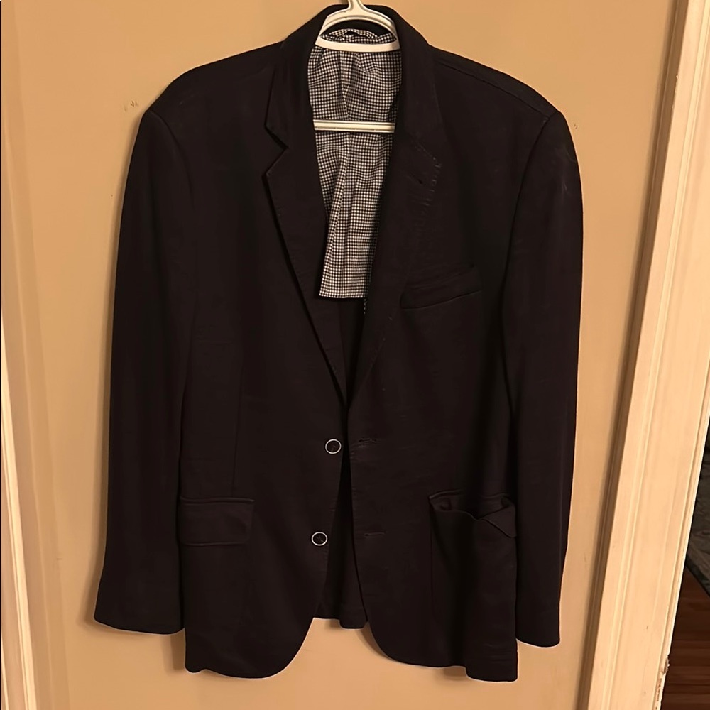FLYNT Men's Journey Navy Solid Wool Sport Coat 38 Regular